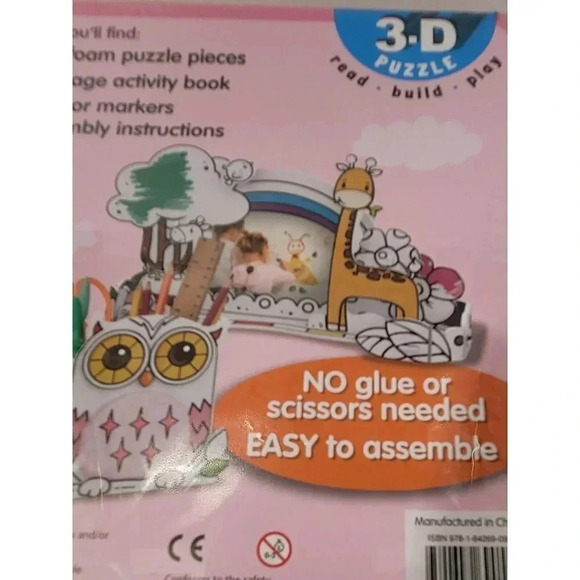 Creative 3D Coloring Puzzle & Book DIY Painting with 5 Color markers "Owl" - Picture 3 of 9